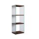 Table d'appoint Translucens L40xH120cm Pin massif foncé et Verre Transparent