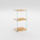 Table d'appoint Translucens L40xH80cm Pin massif Chêne clair et Verre Transparent