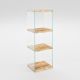 Table d'appoint Translucens L40xH120cm Pin massif Chêne clair et Verre Transparent