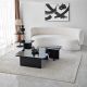 Set de 2 bouts de canapé et 1 table basse avec plateau Miroir Niras Noir