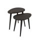 Set de 2 tables d'appoints gigogne Tiki Bois massif Anthracite