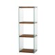 Table d'appoint Wako L40xH120cm Verre Transparent et Bois massif foncé