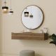 Coiffeuse murale L80cm avec miroir D60cm Serane Bois foncé