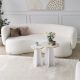 Lot de 2 tables basse gigognes Ralia Bois Blanc et Or