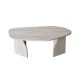 Table basse moderne Jiro L105cm Effet travertin beige