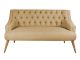 Canapé 2 places design Lawan Bois massif et Tissu Beige foncé