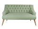 Canapé 2 places design Lawan Bois massif et Tissu Vert clair