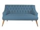 Canapé 2 places design Lawan Bois massif et Tissu Bleu
