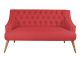 Canapé 2 places design Lawan Bois massif et Tissu Rouge