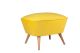 Tabouret Rusdel 57x45cm Tissu Moutarde