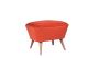 Tabouret Rusdel 57x45cm Tissu Rouge brique