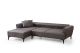Canapé d'angle à gauche convertible Devinos Tissu Gris foncé