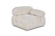 Fauteuil accoudoir d'angle à droite Tendance Nourhane Tissu bouclette Crème