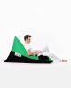 Pouf / coussin de sol triangle Gilko 90x145cm Tissu Noir et Vert
