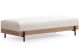 Banc kamily L220cm Bois clair et Tissu bouclette Blanc