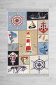 Tapis Kiki 80x150cm Velours Motif Mer et éléments marins Multicolore