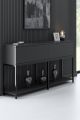 Console style contemporain Nelly L150cm Bois Anthracite et Métal Noir