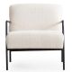 Fauteuil Kamily Métal Noir et Tissu bouclette Blanc