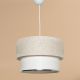 Suspension Clara base Blanc avec abat-jour Ø30cm bicolore Beige et blanc