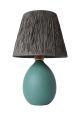 Lampe à poser moderne Evalia D24cm Raphia Gris foncé et Céramique Vert