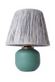 Lampe à poser style contemporain Havany D20cm Abat jour Tissu Gris avec base Céramique Vert