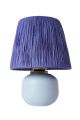 Lampe à poser style contemporain Havany D20cm Abat jour Tissu Bleu indigo avec base Céramique Bleu clair