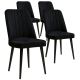 Lot de 4 chaises Narli Velours et Métal Noir