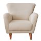 Fauteuil design Melda Bois foncé et Tissu bouclette Blanc