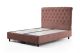 Lit double à sommier relevable Gauto 160x200cm Velours vieux Rose