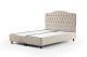 Lit double à sommier relevable Gectuna 140x200cm Velours Beige