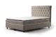 Lit simple Gauto Velours Taupe avec matelas 90x190cm Waterproof à ressort ensachés et surmatelas mousse intégré