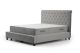 Lit double à sommier relevable Jeson Velours Gris avec matelas antibactérien 160x200cm à ressorts ensachés