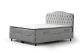 Lit double Gectuna Velours Gris avec matelas 160x200cm waterproof à ressorts et surmatelas mousse intégré