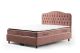 Lit double Gectuna Velours vieux Rose avec matelas 160x200cm waterproof à ressorts et surmatelas mousse intégré
