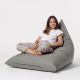 Pouf / coussin de sol triangle Gilka 90x145cm Tissu Gris