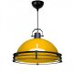 Suspension moderne style industriel vintage Ø30cm Orlanet Métal Noir et Jaune brillant