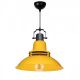 Suspension moderne style industriel vintage Ø34,5cm Corlan Métal Jaune et Noir