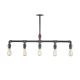 Suspension style industriel 5 lampes Yasa L78cm Métal Noir