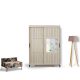Armoire 2 portes coulissantes avec miroir Olgina L140xH216cm Chêne clair