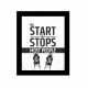 Tableau décoratif à cadre Noir Zamod 23,5x28,5cm 'The start is that what Stop most people' Noir et Blanc