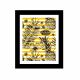 Tableau décoratif à cadre Noir Zamod 23,5x28,5cm Plantes tropicales Noir, Blanc et Jaune