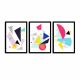 Lot de 4 tableaux décoratifs à cadre Noir Zamod 23,5x28,5cm Motif Géométrique abstrait