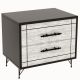 Table de chevet avec 2 tiroirs Mompi Gris et Noir