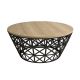 Table basse ronde à base grillage Ellipticum Bois clair et Métal Noir