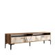 Meuble Tv Varnus L180cm Bois foncé et Effet marbre Blanc