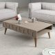 Table basse design Ponzay L105cm Taupe et Bois foncé