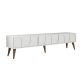 Meuble TV style minimaliste 3 portes Lyana L180cm Blanc et Bois clair