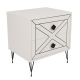 Table de chevet Akilina H55cm Métal Noir et Bois Blanc