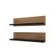 Lot de 2 étagères murales Ashile L60cm Bois clair et Effet marbre Noir