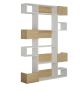 Etagères bibliothèque Huber L120xH171cm Blanc et Chêne clair